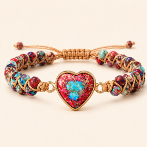 Charming Artisanal bracelet featuring Unique Colored Rock Strands Perfect for Parties
